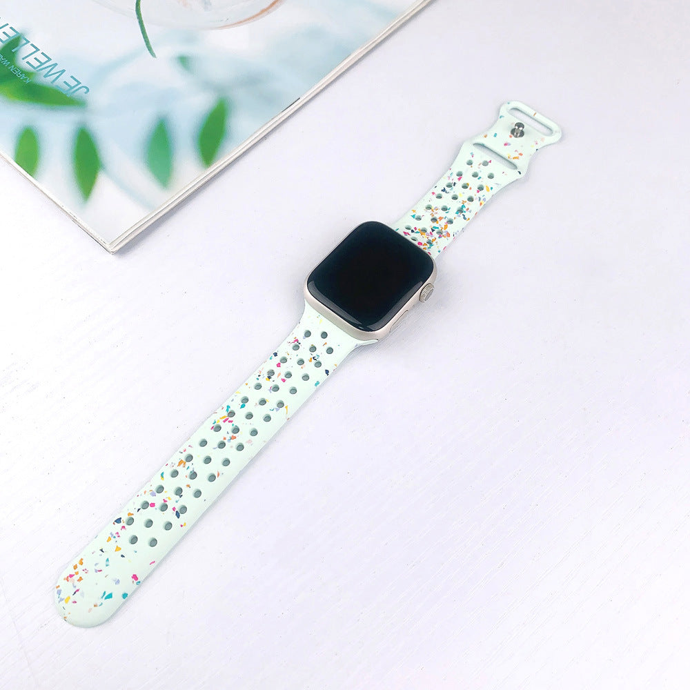 Correa de Silicona con Efecto Purpurina para Apple Watch Series 1–11 y SE 3