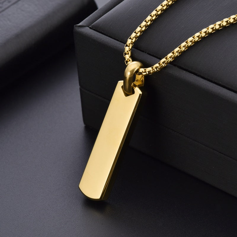 Collar de Rectángulo 3D de Acero Inoxidable: para grabado con laser