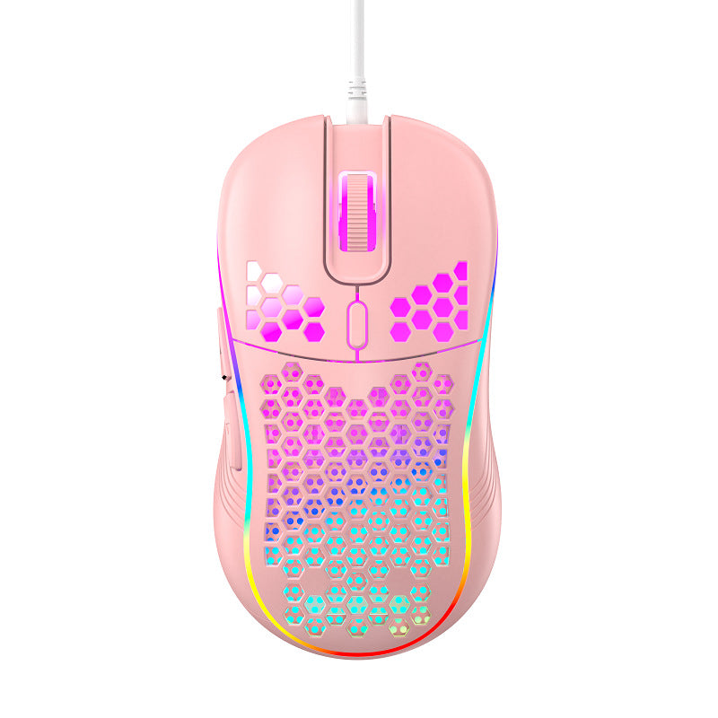 Mouse Gaming RGB Ligero y Ergonómico: Diseño Hueco, Conexión USB, 7200 DPI