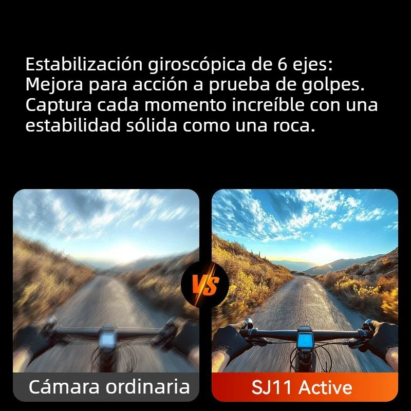 Cámara de acción SJCAM SJ11 con doble pantalla, cámara para motocicleta, cámara 4K Ultra HD, vista panorámica
