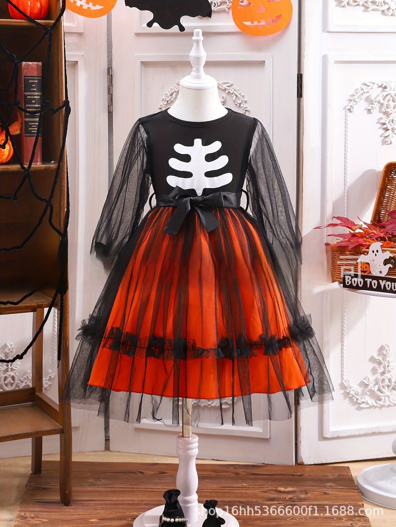 Vestido de encaje largo con manga larga para Halloween en Amazon: Encuentra el estilo perfecto