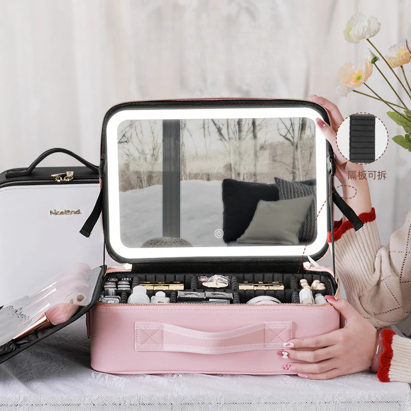 Neceser De Maquillaje Con Espejo Con Luz Para Viaje