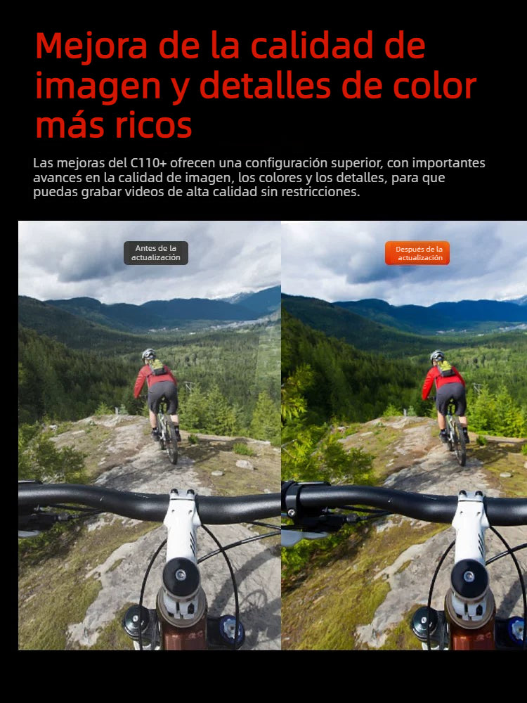 SJCAM Speed Shadow C100 Mini Cámara de Acción - Grabadora para Motocicleta y Ciclismo, Cámara 4K HD (No Panorámica 360)