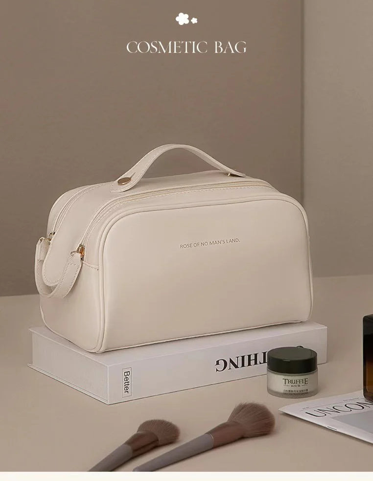 New PU Makeup Bag: Large Capacity Travel Cosmetic Organizer