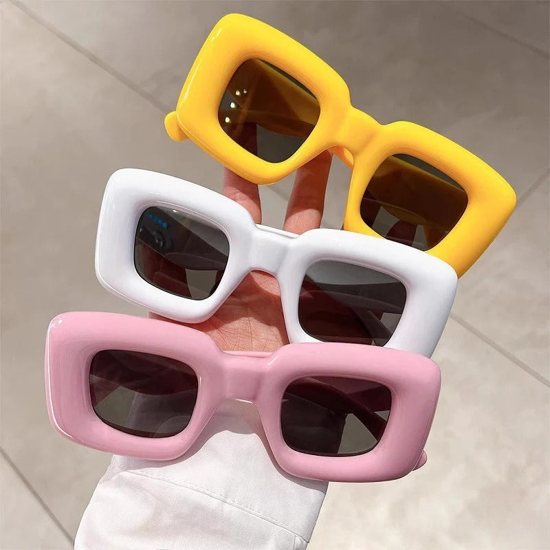 Gafas de sol cuadradas unisex con marco grueso en colores llamativos