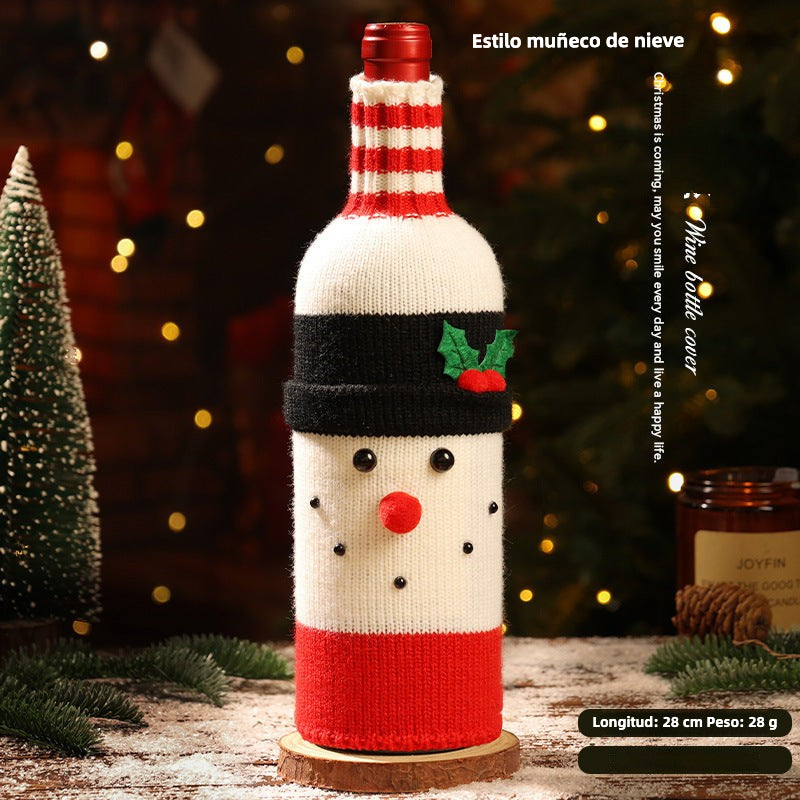 Modern Christmas Decorations: Wine and Champagne Bottle Set for Restaurants and Hotels
