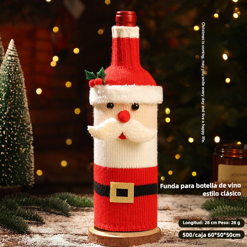 Modern Christmas Decorations: Wine and Champagne Bottle Set for Restaurants and Hotels