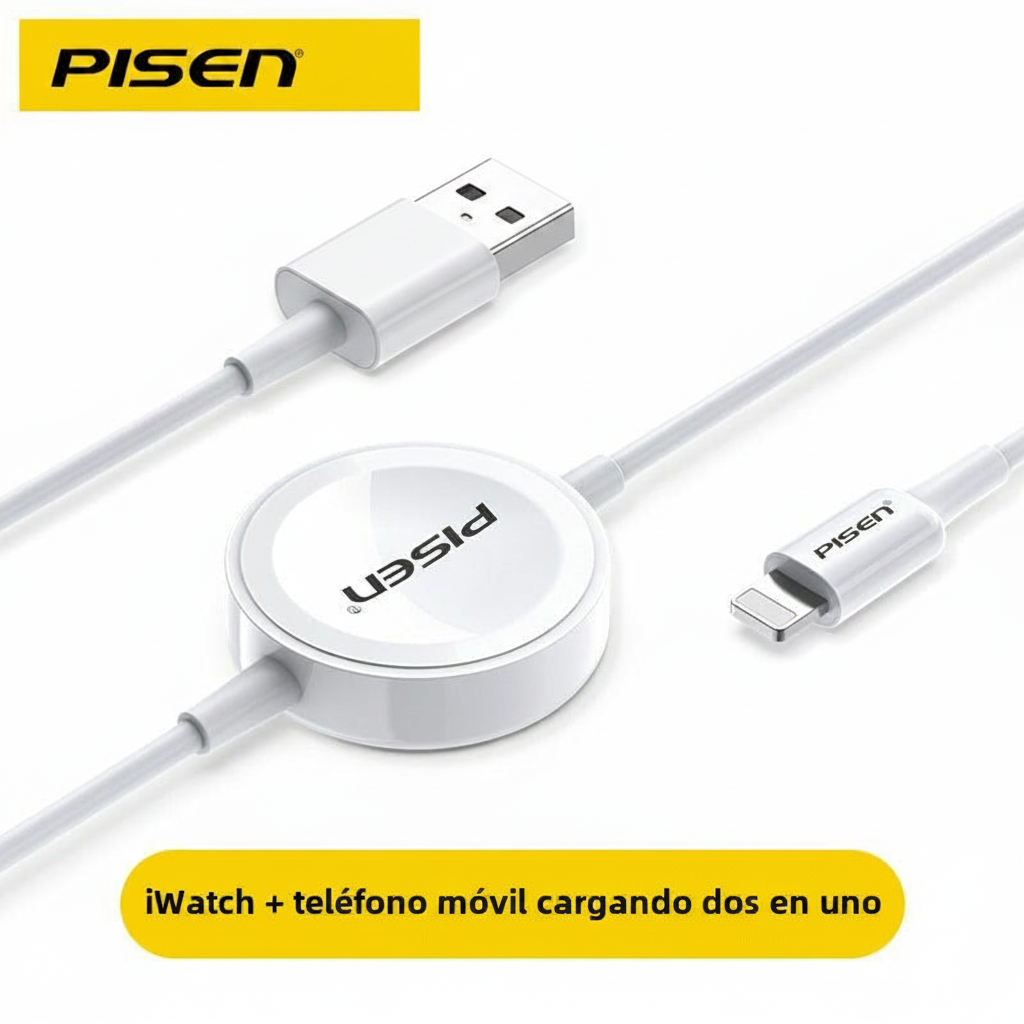 Cargador Inalámbrico Rápido Compatible con Apple Watch: S1/S2/S3/S4/S5/S6/S7/S8/S9