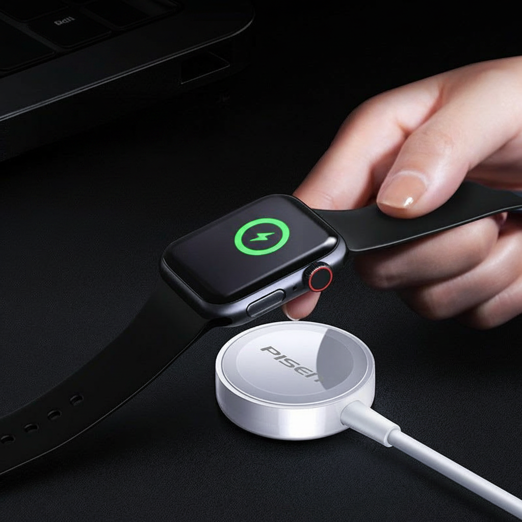 Cargador Inalámbrico Rápido Compatible con Apple Watch: S1/S2/S3/S4/S5/S6/S7/S8/S9