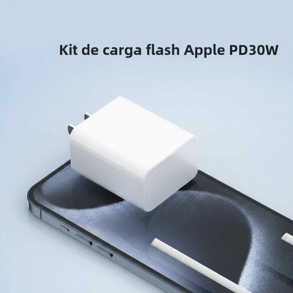 Cargador Rápido PD 30W para iPhone : Cable de Datos Tipo C
