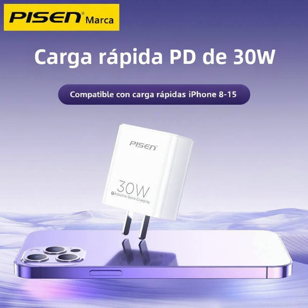 Cargador Rápido PD 30W para iPhone : Cable de Datos Tipo C