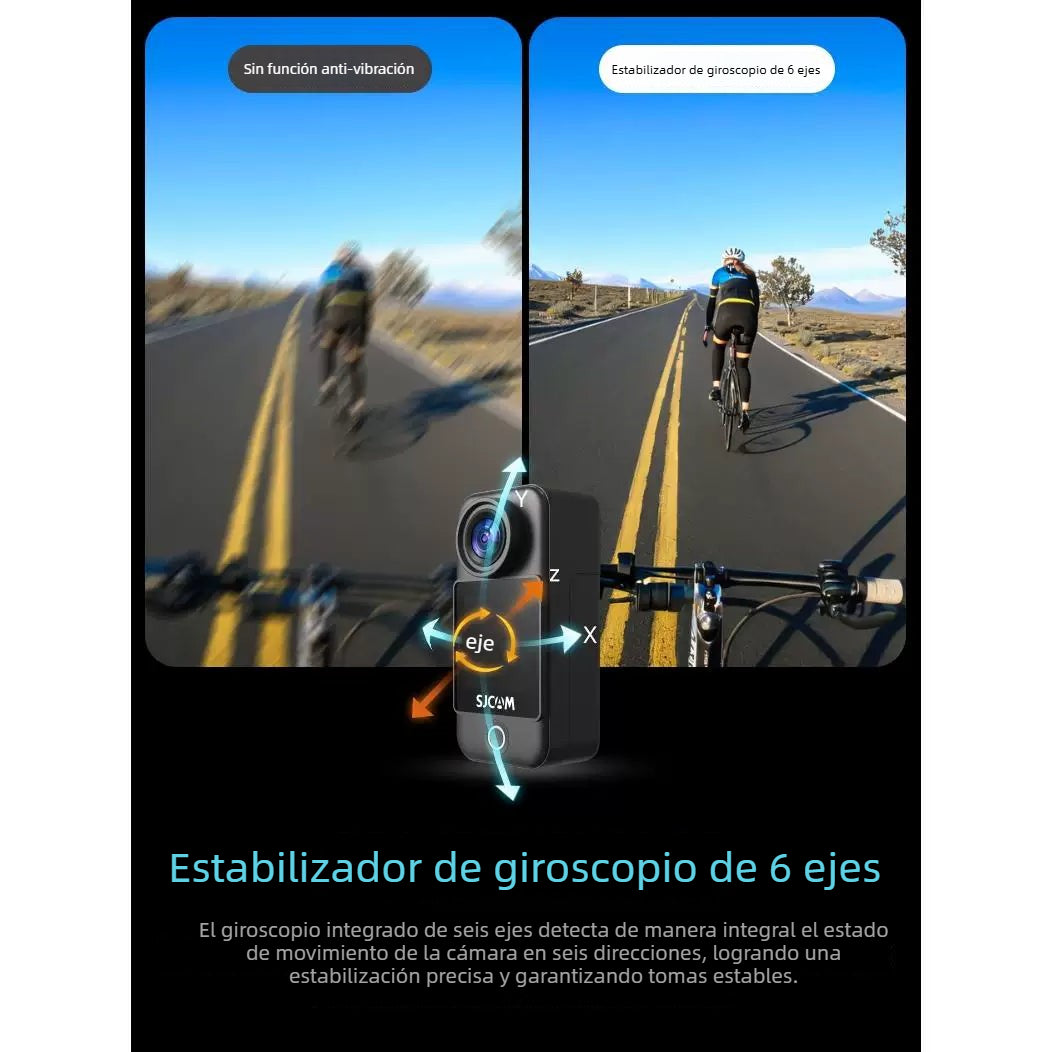 SJCAM Speed Shadow C300 Mini Cámara de Acción para Motocicleta, Grabadora de Conducción, Cámara 4K No Panorámica 360 para Vlogs