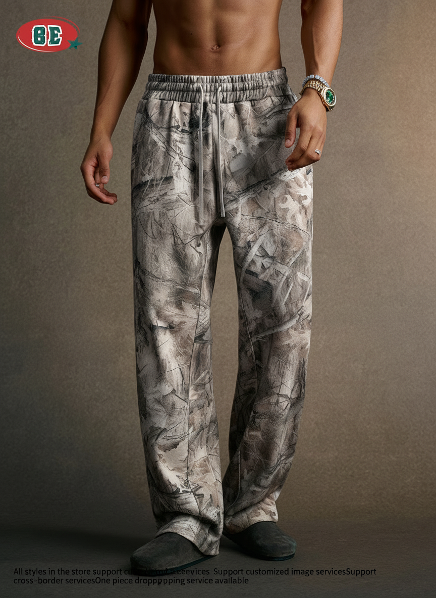 Pantalón Cargo Camuflaje Streetwear Hombre Baggy - 3