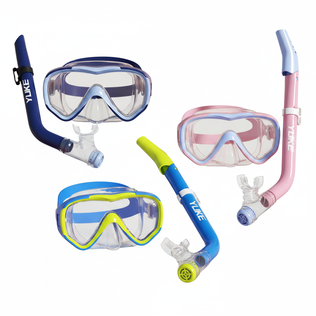 Googles de natación infantil con snorkel semi-seco - 1