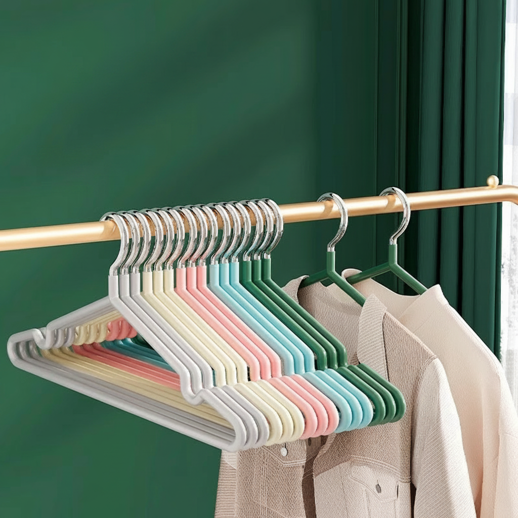 Ganchos para ropa antideslizantes con recubrimiento plástico - 2
