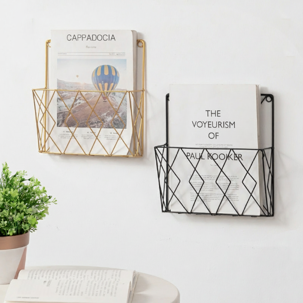 Repisa de pared estilo industrial para libros y revistas - 4