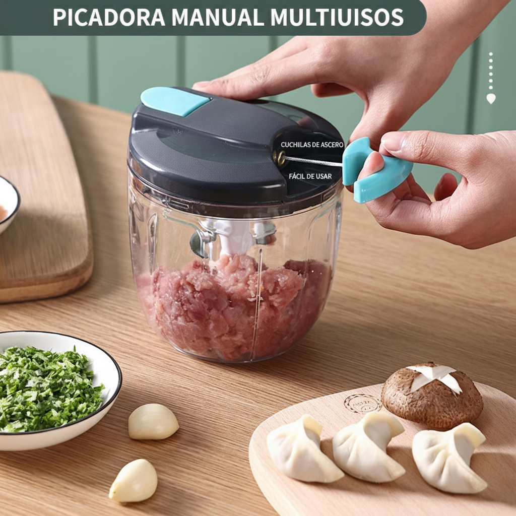 Picadora Manual Multifuncional Acero Inoxidable - 3