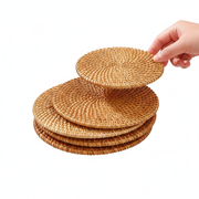 Salvamanteles de ratán tejido para mesa y té - 1