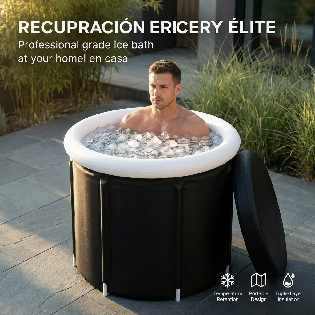 Tina de Baño de Hielo Inflable Plegable 5 Capas - 4