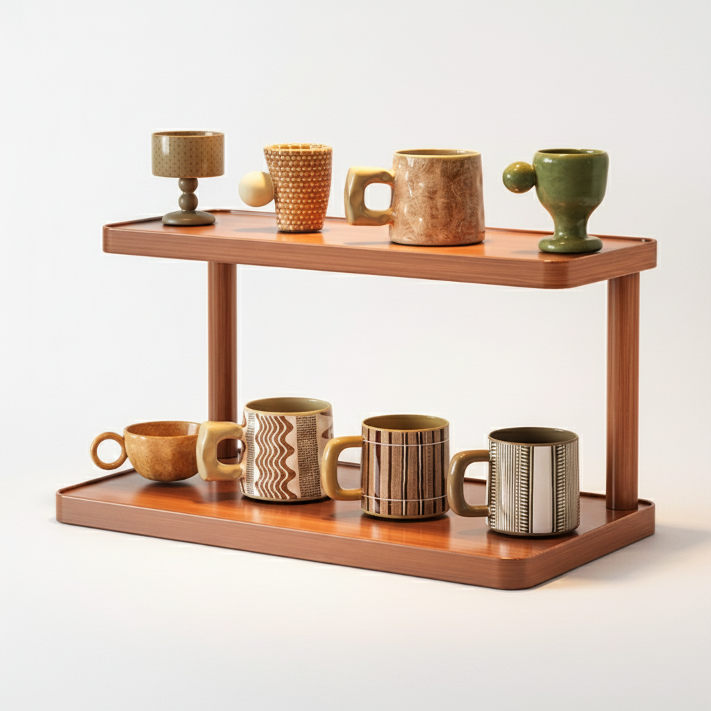 Organizador de tazas de 2 niveles para mesa - 1