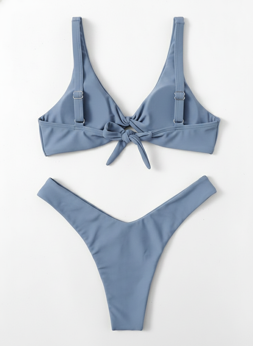 Bikini Sexy de Tirantes para Mujer | Colores Sólidos - 2