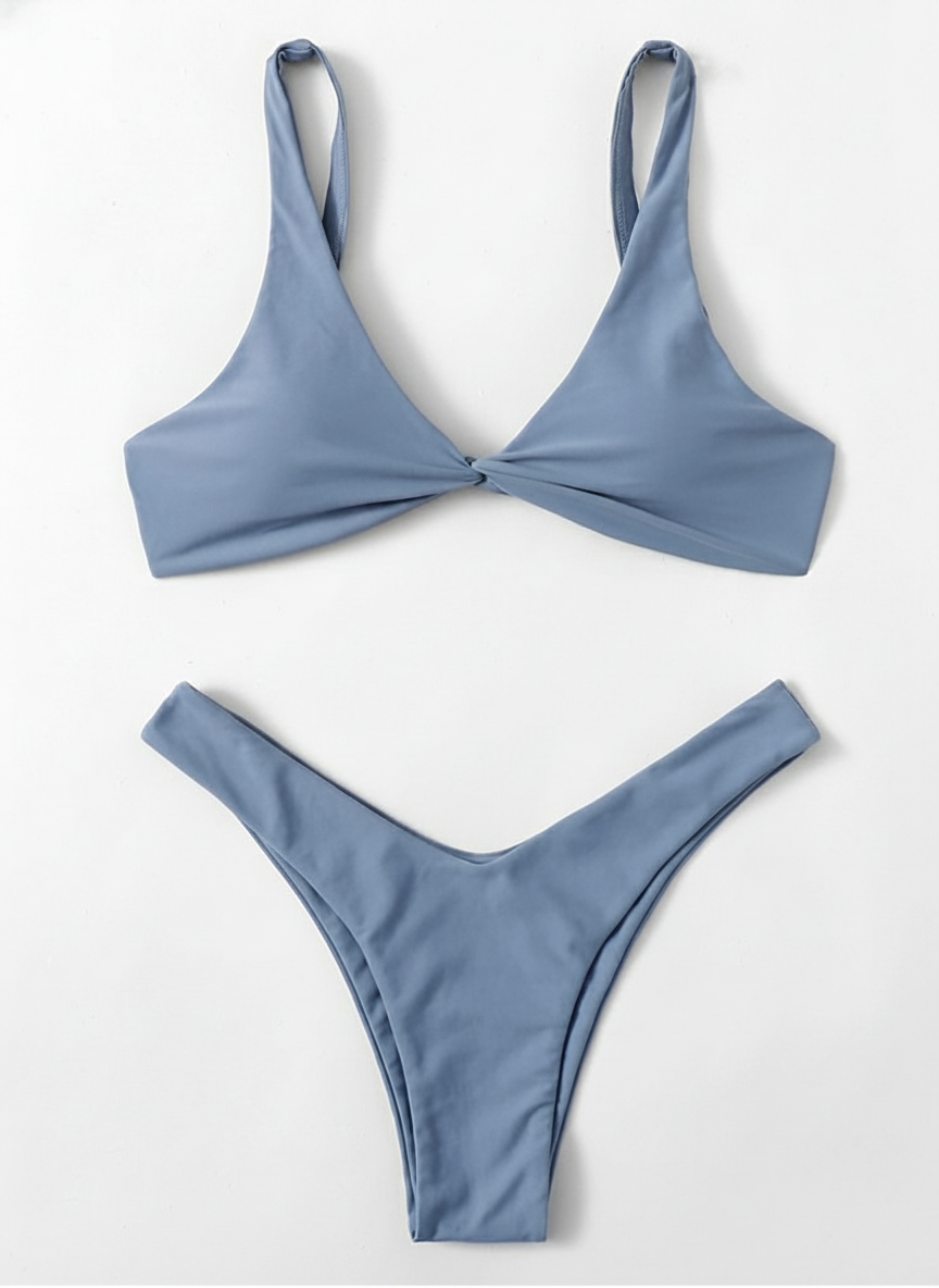Bikini Sexy de Tirantes para Mujer | Colores Sólidos - 1