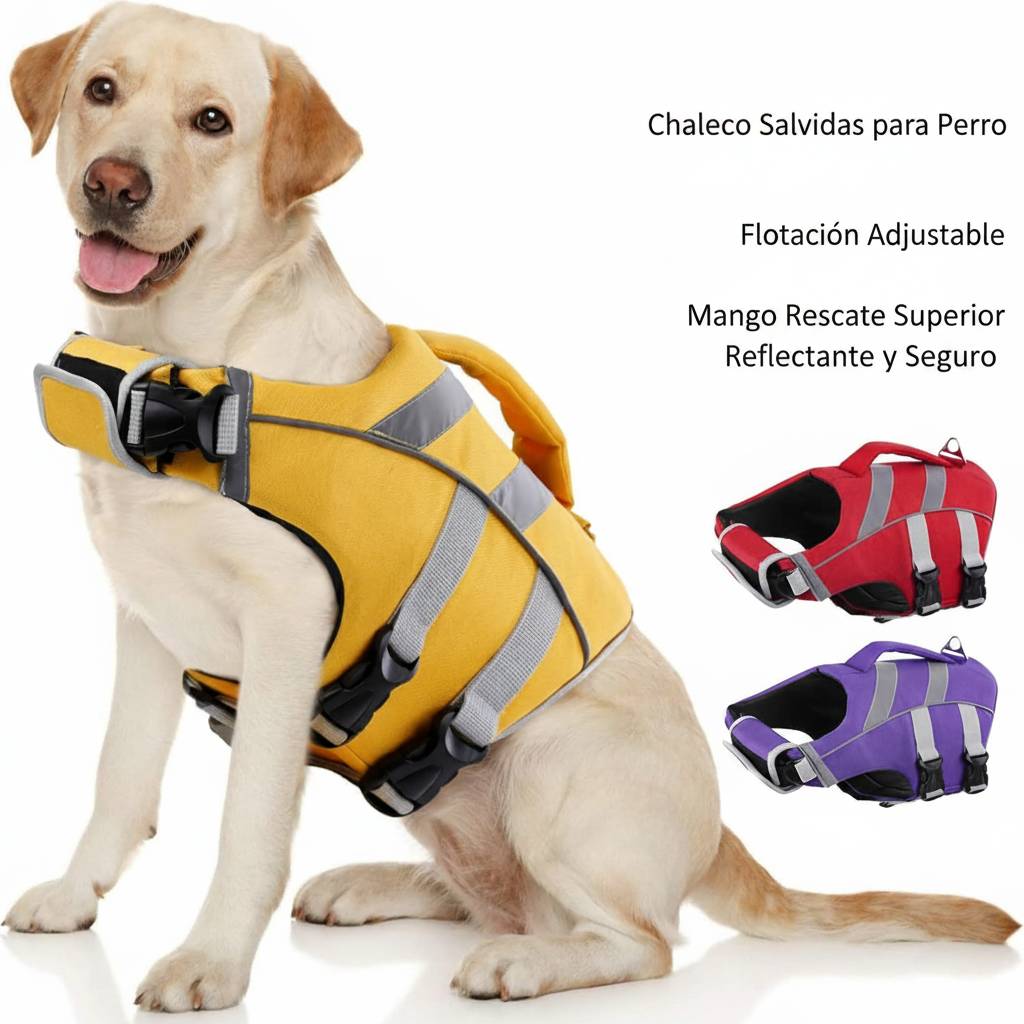 Chaleco Salvavidas para Perro Uso en Agua y Actividades - 3