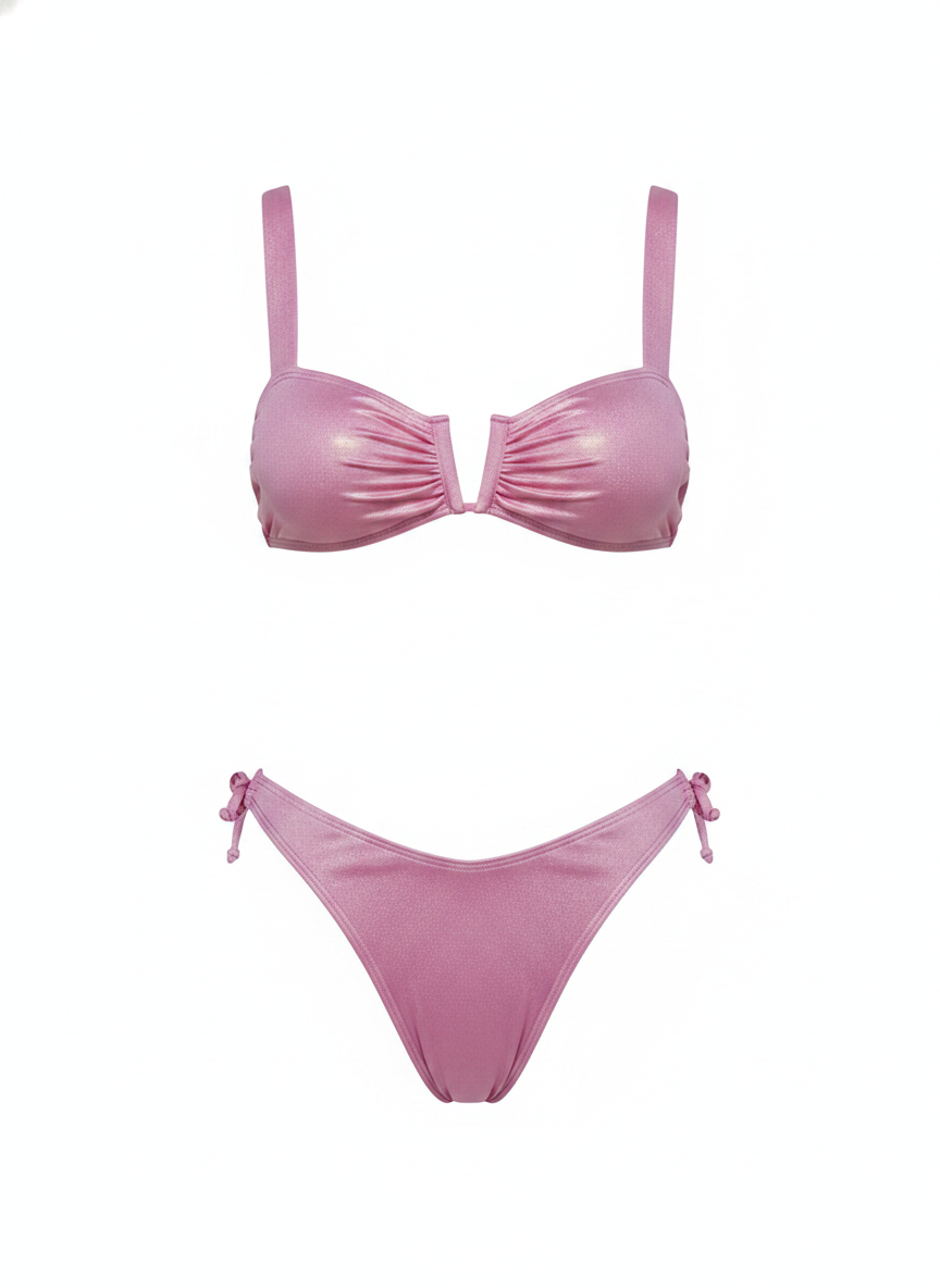Bikini de Dos Piezas Liso Sexy para Mujer - 1