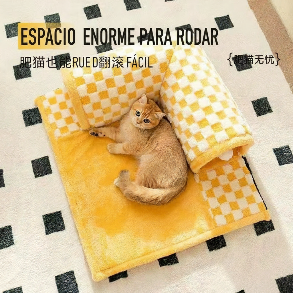 Túnel-cama para gato lavable, abrigo todo el año - 2