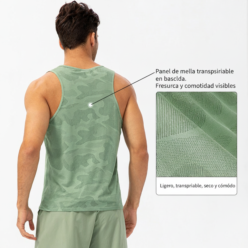 Playera sin mangas deportiva hombre secado rápido - 2