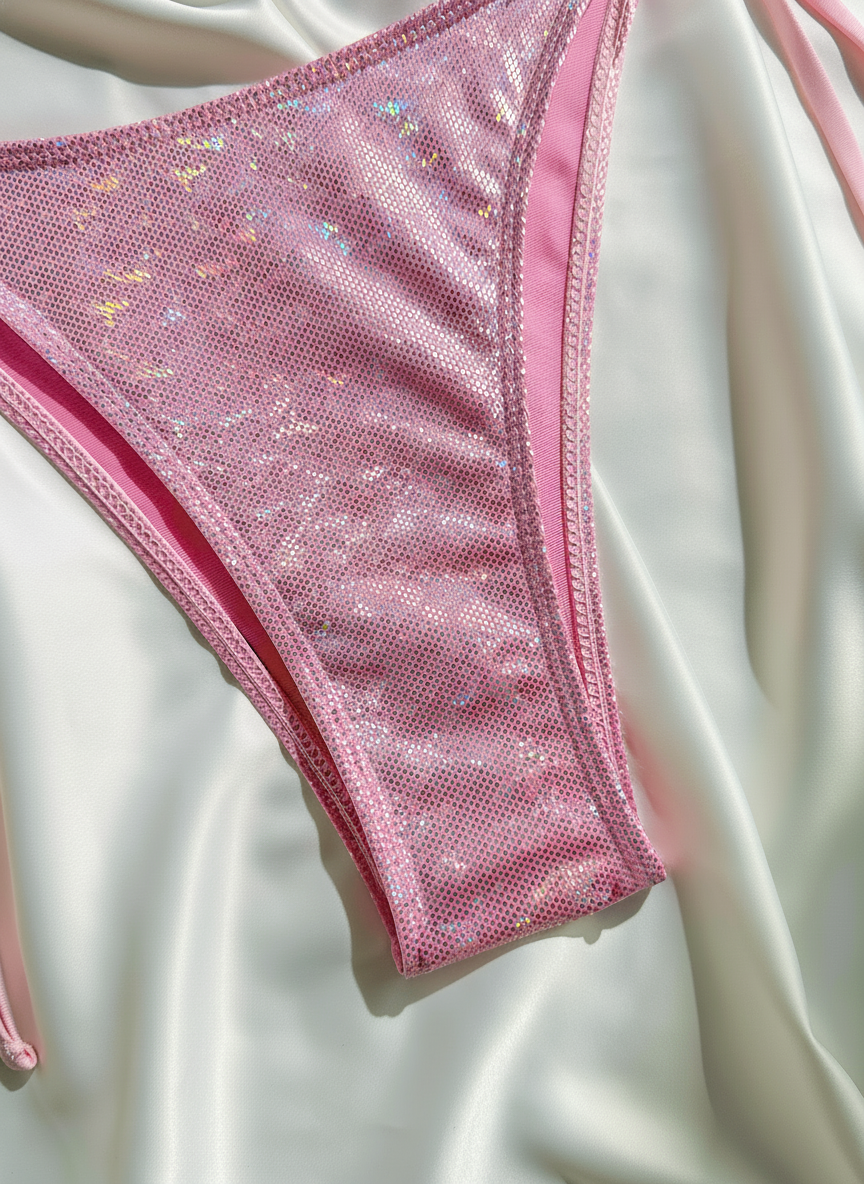 Bikini de moño sexy colores sólidos con copa incluida - 4