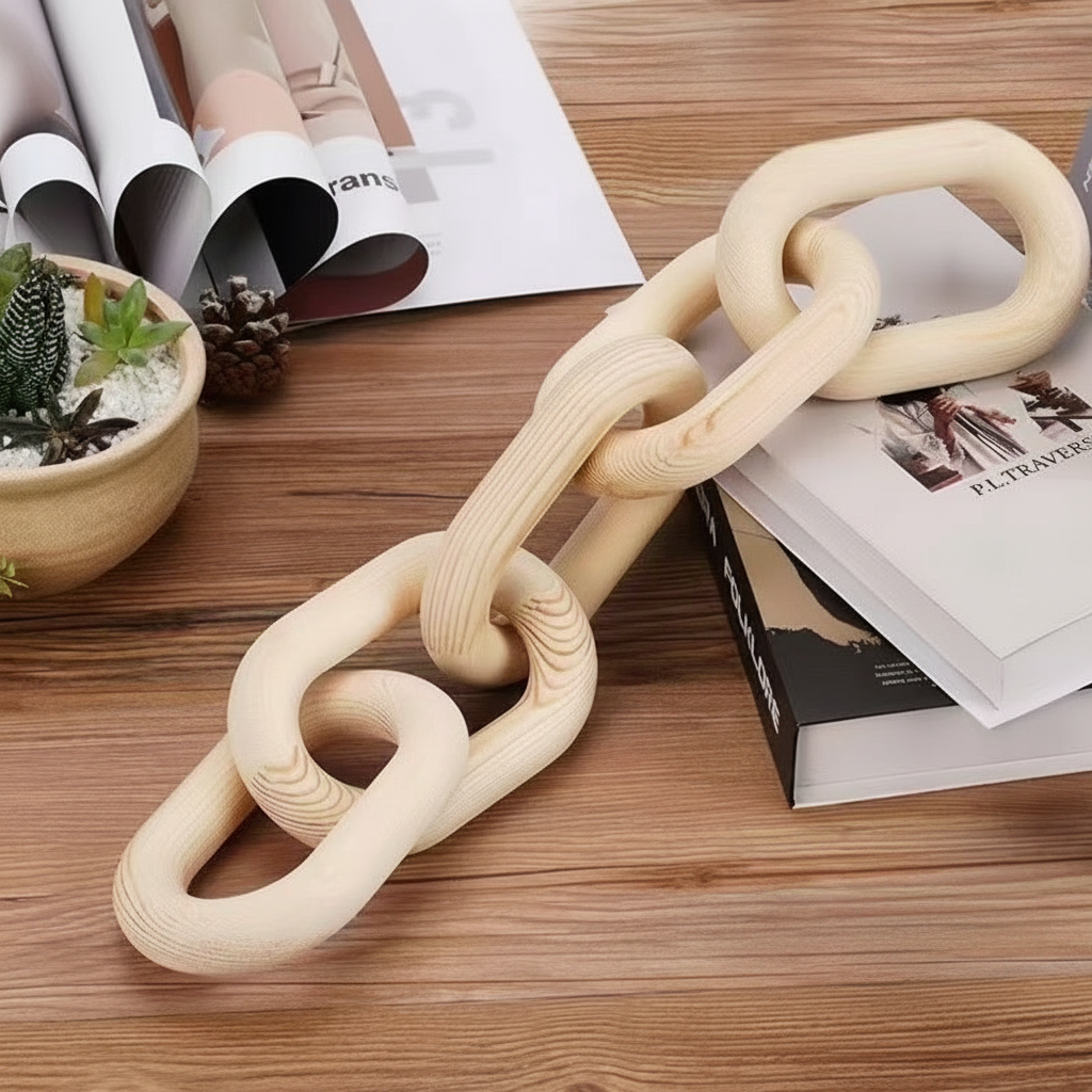Cadena decorativa de madera estilo minimalista - 2