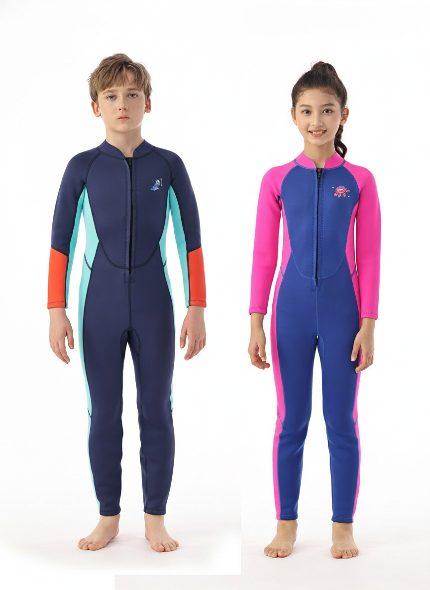 Traje de Neopreno Infantil 2.5mm Manga Larga UV - 2