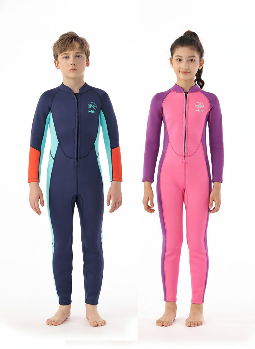 Traje de Neopreno Infantil 2.5mm Manga Larga UV - 3