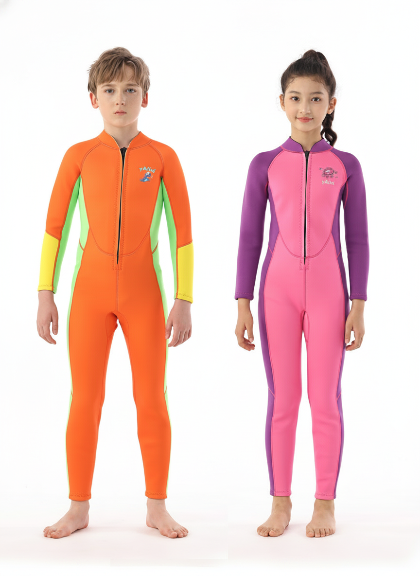 Traje de Neopreno Infantil 2.5mm Manga Larga UV - 1