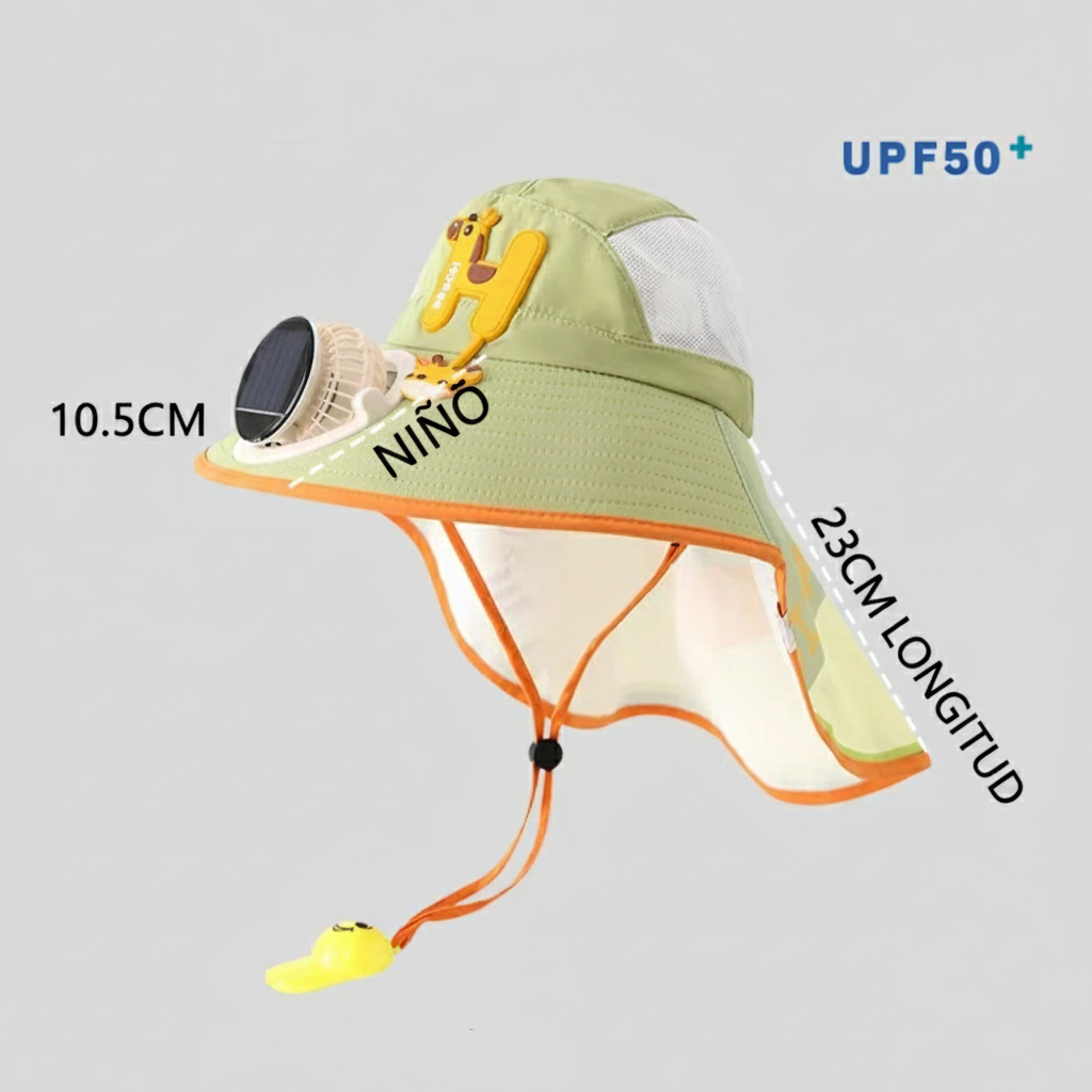 Gorra Solar Infantil con Ventilador y Protección UV - 2