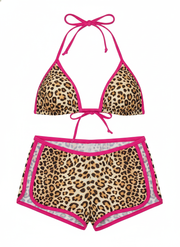 Bikini de leopardo con short incluido para mujer - 1