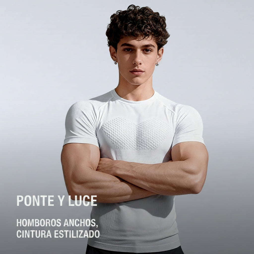 Playera Deportiva Hombre Ajustada Secado Rápido Sin Costuras - 2