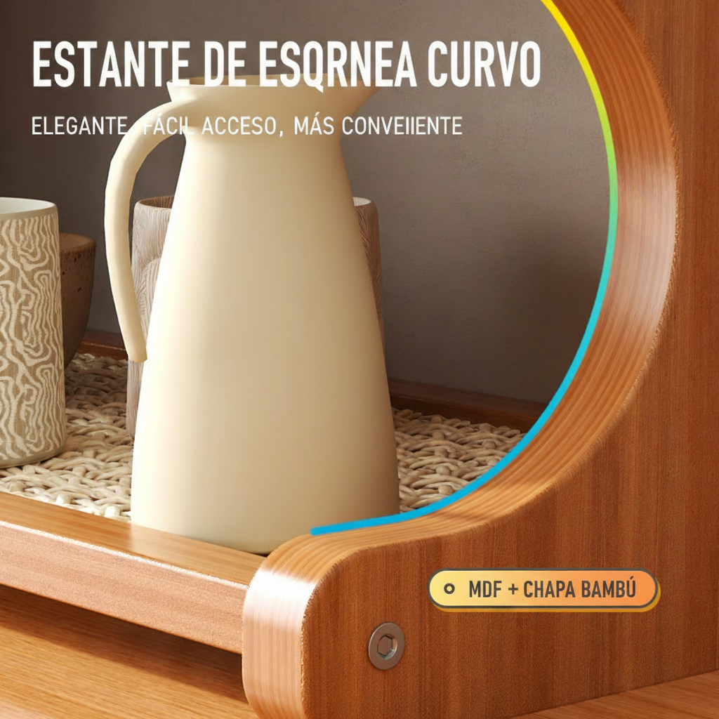Repisa de bambú multiusos para escritorio y cocina - 3