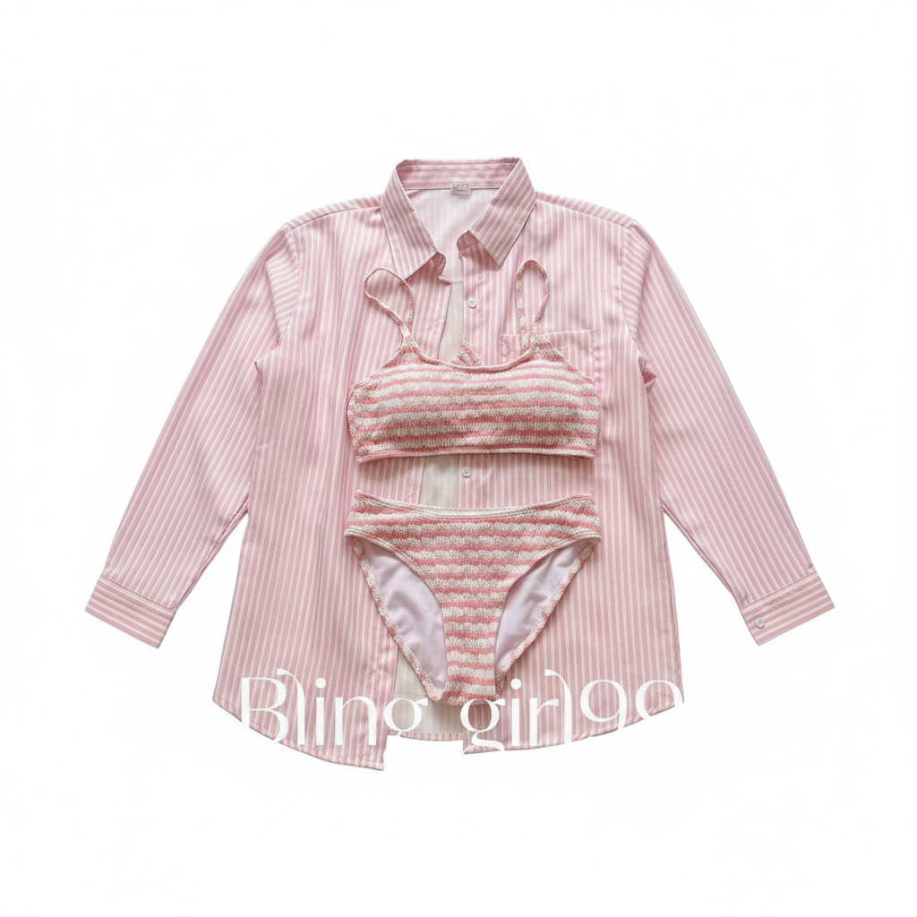 Bikini de Rayas Verano Look Coreano Mujer - 1