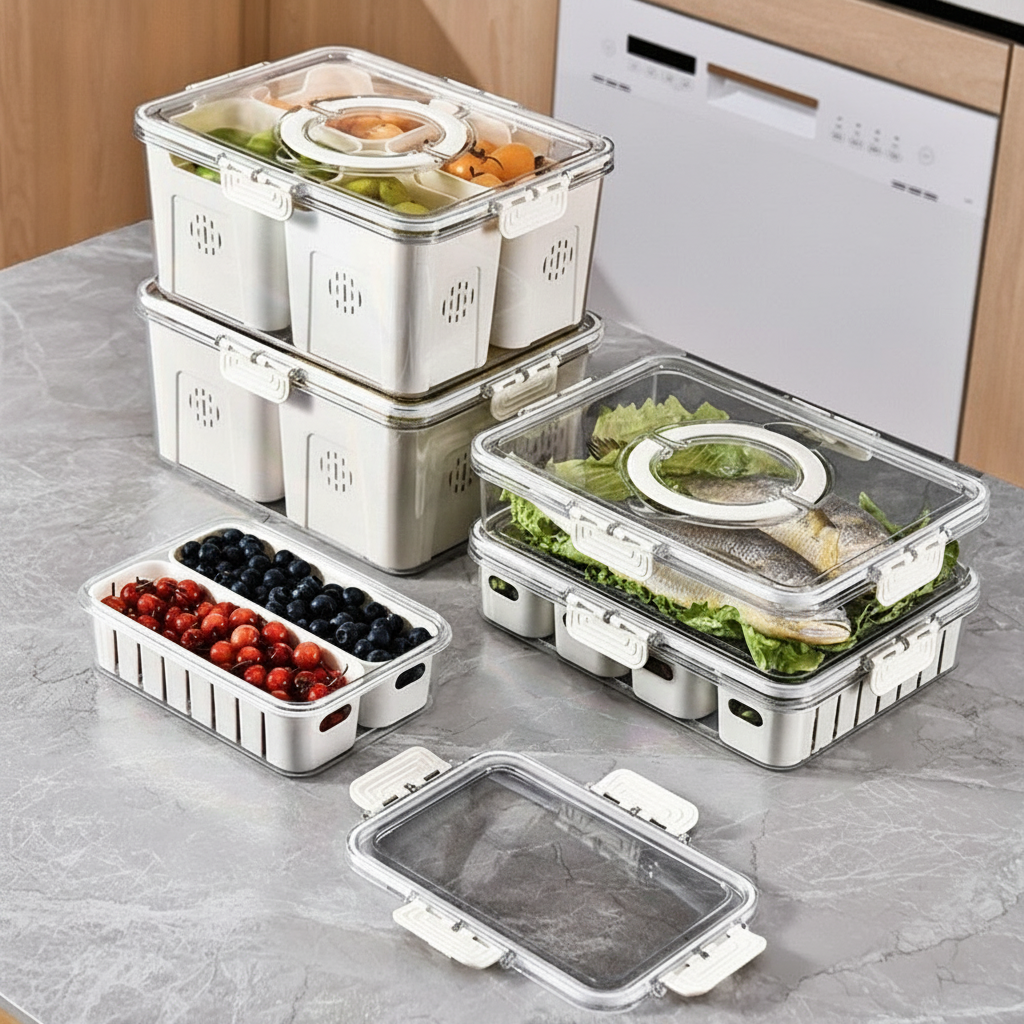 Caja organizadora de refrigerador con divisiones - 3