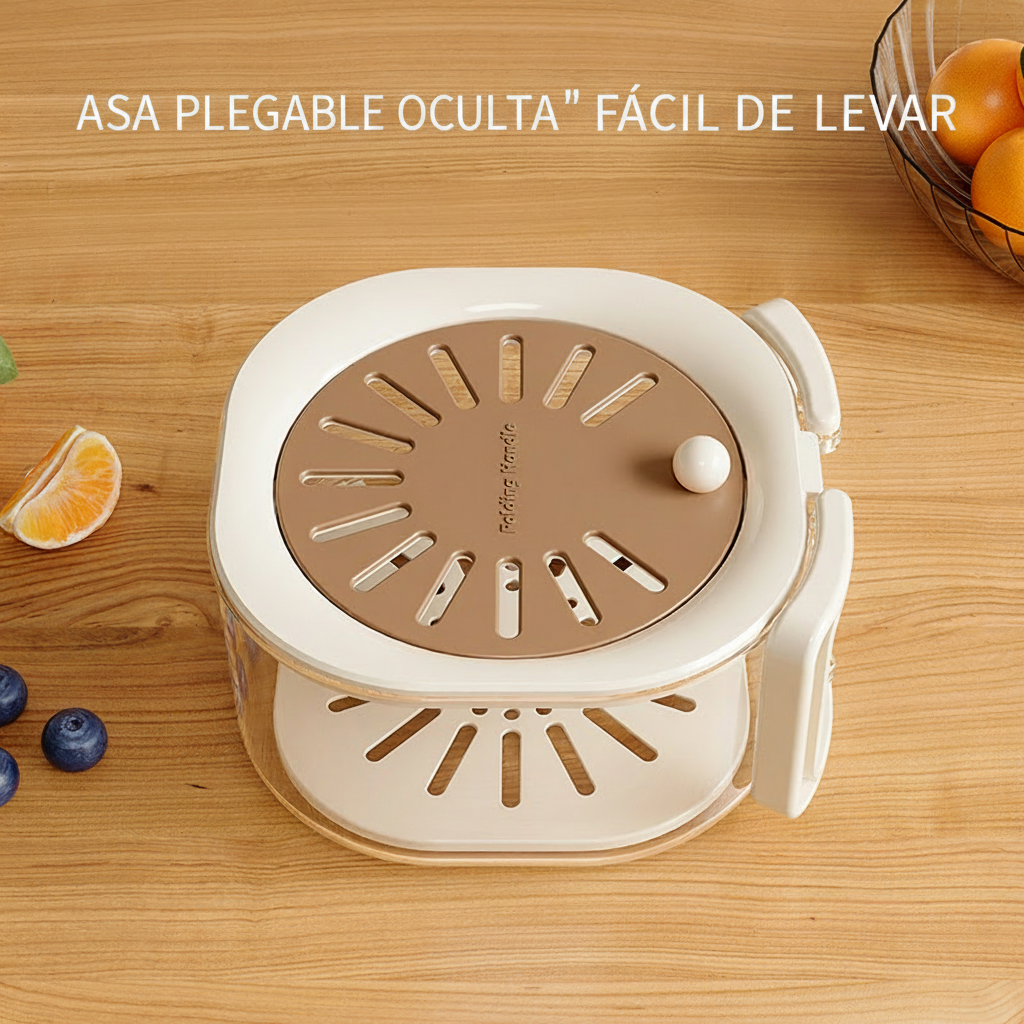 Canasta Escurridor Doble con Tapa para Frutas y Verduras - 3