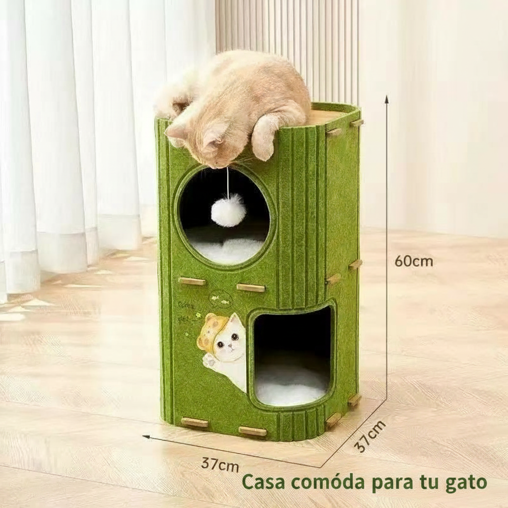 Casa para gato de fieltro multicapas tipo árbol - 1