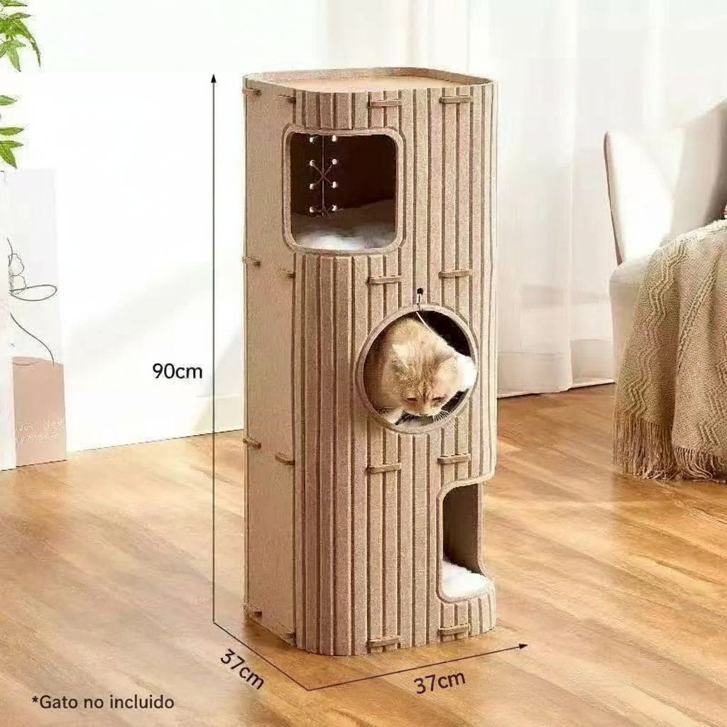 Casa para gato de fieltro multicapas tipo árbol - 2