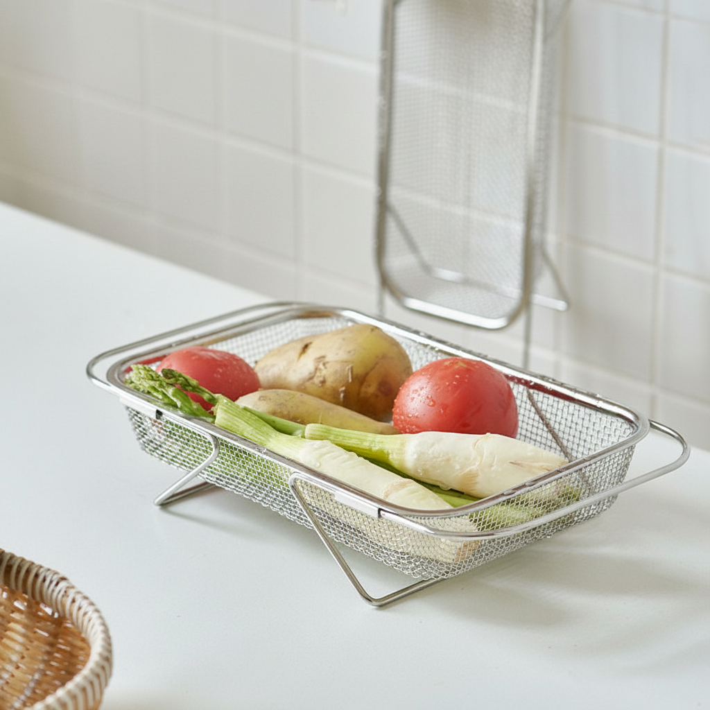 Escurridor de acero inoxidable extensible para cocina - 3