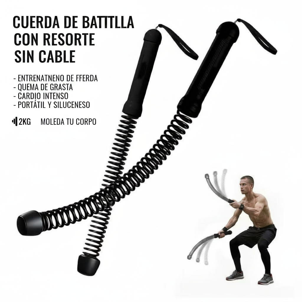 Cuerda de Batalla con Resorte Sin Cable para Entrenamiento - 4