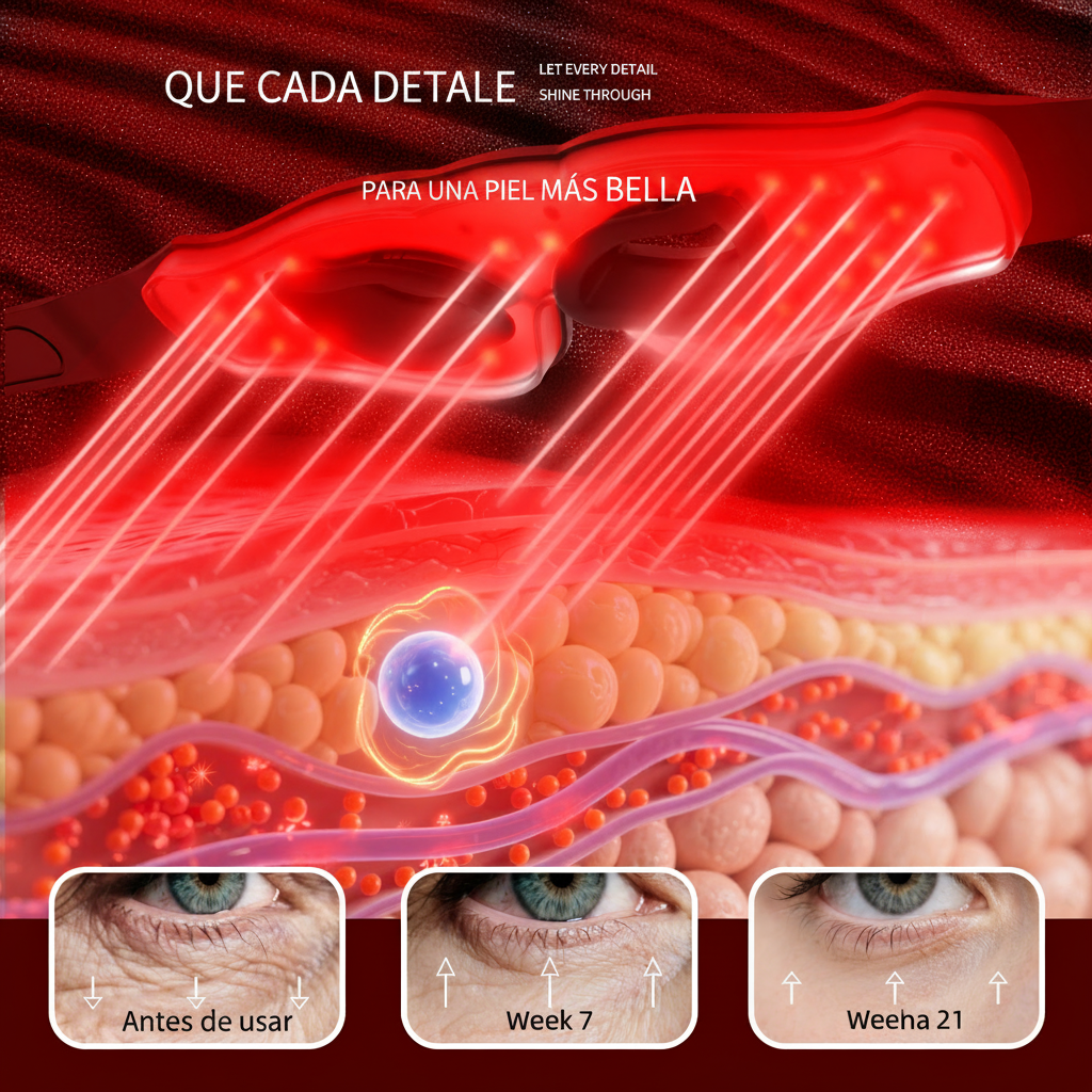 Mascarilla LED para ojos con luz roja y fotones - 4