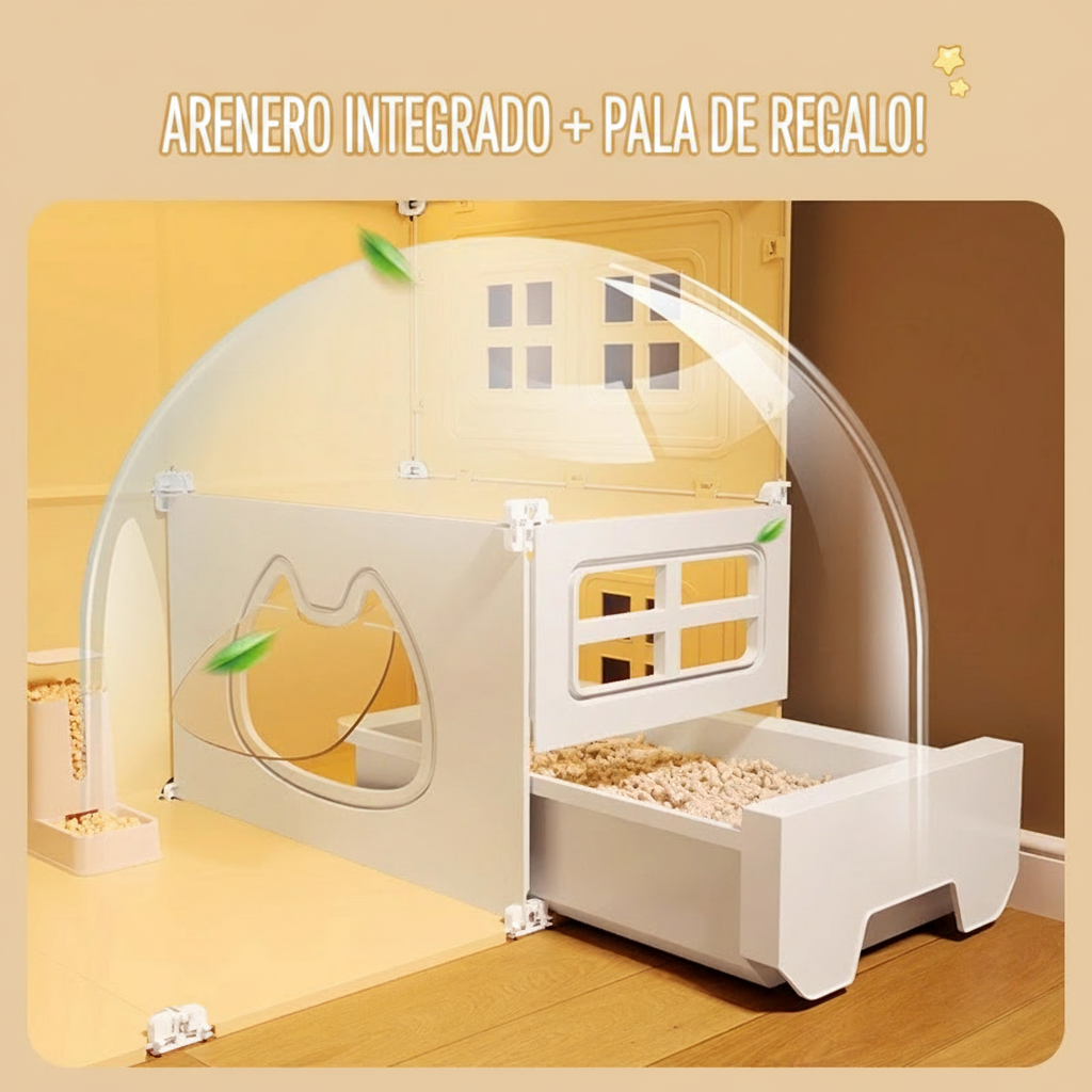 Casa Modular para Gatos con Arenero Integrado PP - 2