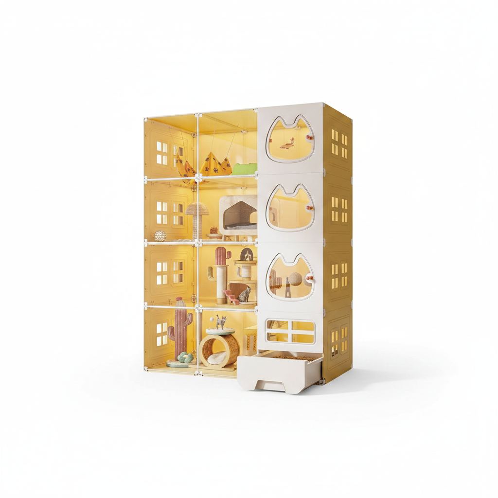 Casa Modular para Gatos con Arenero Integrado PP - 1