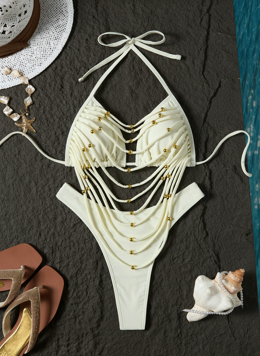 Traje de Baño Enterizo Sexy con Detalle Calado - 4